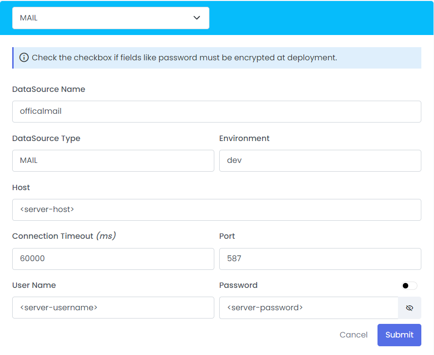 MAIL configuration